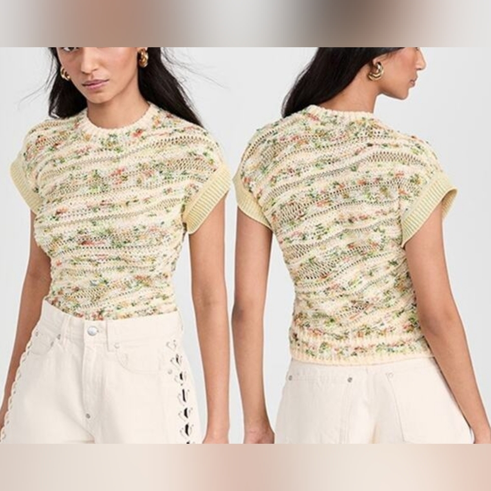 Ulla Johnson Frankie Confetti Knit Cotton Silk Feminine Boho SweaterTop - Picture 3 of 8